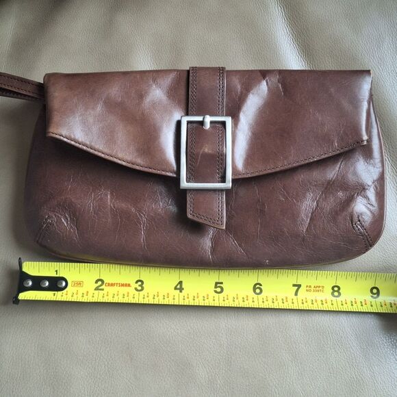Kenneth Cole Clutch Chocolate Brown Leather with Optional Wristlet Strap - Picture 14 of 16